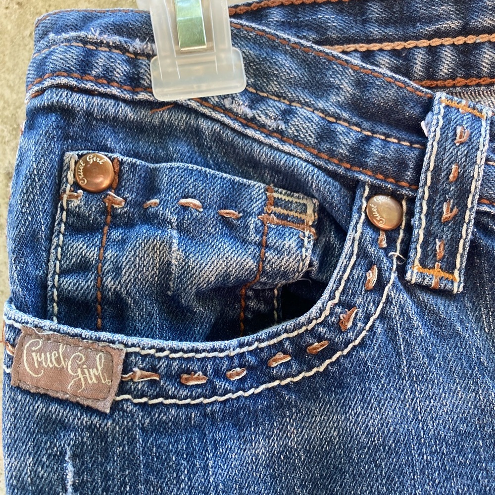 Cruel Girl Women Jeans Relaxed Shawna 7L Boot Cut Mid Rise Decorative Stitching